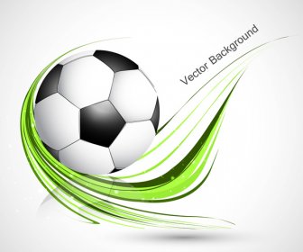 Abstract Football Green Colorful Wave Vector Whit