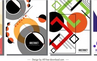 Abstract Geometric Background Templates Modern Colorful Flat Decor