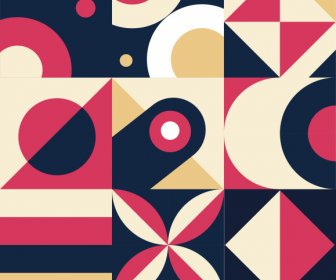 Abstract Geometric Pattern Template Colorful Flat Classic Decor