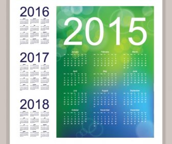 Abstract Glowing Green And Blue Background15 Vector Calendar