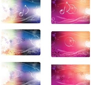 Abstract Glowing Music Card Design Vector Card