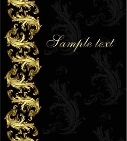 Abstract Golden Antique Floral Art Vector Brochure Title Page