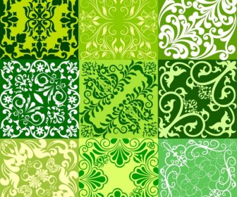 Abstract Green Background Templates Classical Symmetric Decor