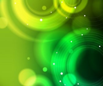 Abstract Green Bokeh Vector Background