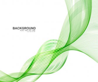 Abstract Green Business Line Wave Vector Whit Background