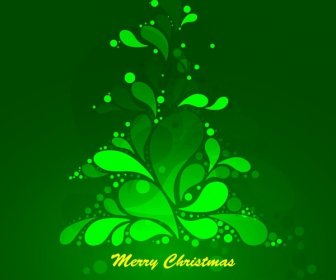 Abstract Green Christmas Tree Vector Graphic