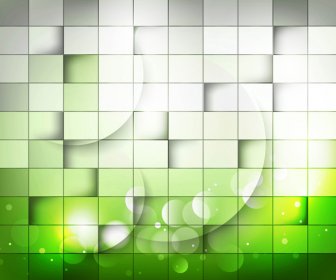 Briciolo Di Mosaico Colorato Verde Astratto Sfondo Disegno Vettoriale