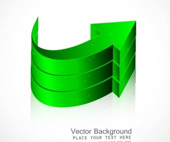 Vecteur De Flèche 3d Abstrait Reflet Coloré Vert