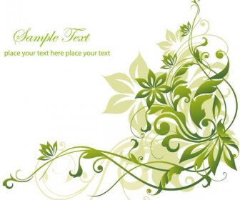 Abstract Green Floral Background Vector Graphic Art