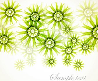 抽象的な緑花ベクトルの背景