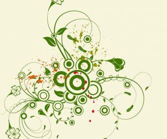Abstract Green Floral Vector Graphic