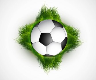 Abstract Green Grass Colorfull Football Vector Design