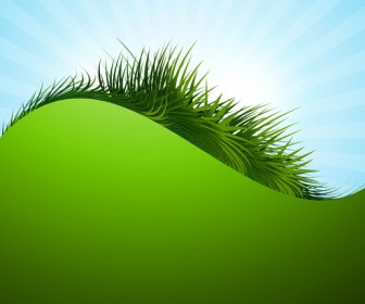 Abstract Green Grass Wave Vector Illustration