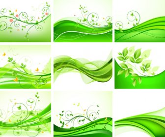 Abstract Green Leaves Background Design Vector