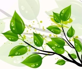 Ilustração Do Vetor Abstratas Folhas Verdes