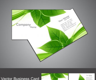 Abstract Green Lives Colorful Stylish Business Card Set Vector