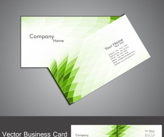 Abstract Green Mosaic Colorful Wave Business Card Set Vector