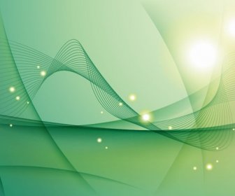 Abstract Green Waves Vector Background