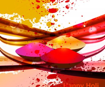 Abstract Gulal Background For Holi Colorful Wave Festival Background