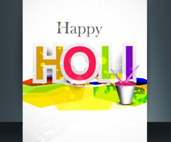 Abstract Gulal Background Of Holi Festival Design Brochure Card Illustration Vector