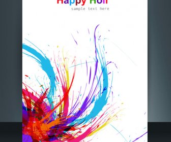 Abstrakte Gulal Hintergrund Von Holi Festival Design Broschüre Karte Illustration Vektor