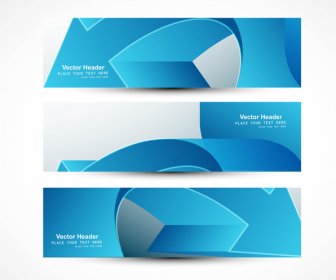 Abstract Header Blue Arrow Vector Whit Background Illustration