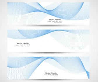 Abstract Header Blue Line Wave Whit Vector Design