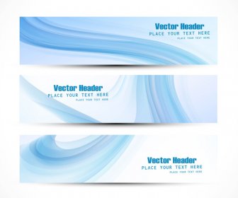 Abstract Header Blue Vector Wave Illustration Design