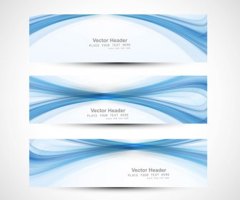 Abstract Header Blue Wave Technology Vector