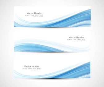 Abstract Header Blue Wave Vector Design