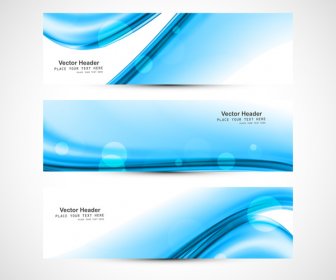 Abstract Header Blue Wave Whit Vector Background