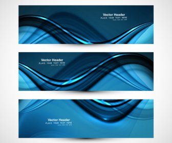 Abstract Header Blue Wave Whit Vector Background