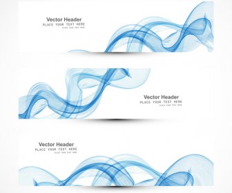 Abstract Header Blue Wire Line Wave Whit Vector Design