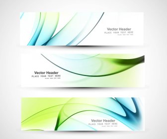Abstract Header Colorful Shiny Wave Vector Design