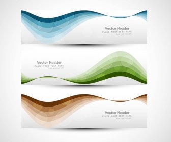 Abstract Header Colorful Wave Vector Illustration