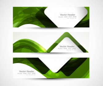Abstract Header Green Circle Wave Vector Background
