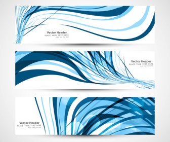 Abstrakte Header Line Blau Bunte Welle Technologie Vektor-illustration