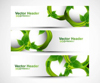 Abstract Header Natural Eco Green Lives Vector Illustration