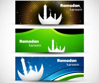 Abstrato Cabeçalho Ramadan Kareem Projeto Vetor De Onda Colorida Brilhante