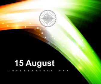 abstrak bendera India hitam gelombang tiga warna cerah vektor holiday ilustrasi