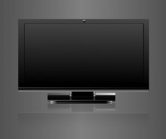 Abstract Led Tv Blank Screen Realistic Reflection Vector Design