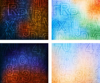 Abstract Letters And Numerals Creative Background