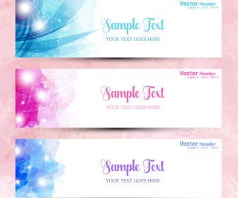 Abstract Modern Style Vector Headers Set