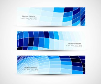 Resumen Ilustración De Vector Colorido Mosaico Encabezado Azul