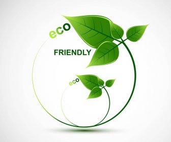 Disegno Vettoriale Astratto Naturale Eco Verde Vita Cerchio