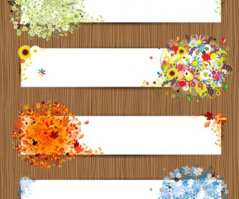 Abstract Of Colorful Flowers Banners Vector