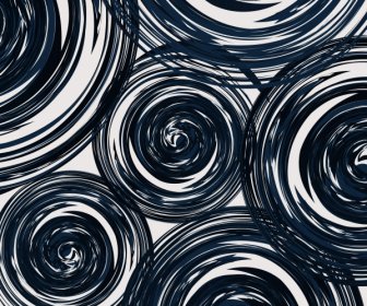 Abstract Painting Illusive Twisted Circles Sketch