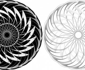 Pola Abstrak Lingkaran Desain Dalam Hitam Dan Putih