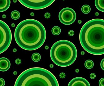 Abstract Pattern Design Green Circles Decoration Repeating Style