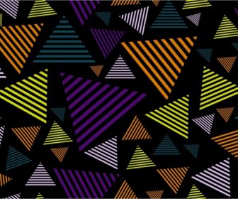 Abstract Pattern Design Various Striped Triangles Decoration